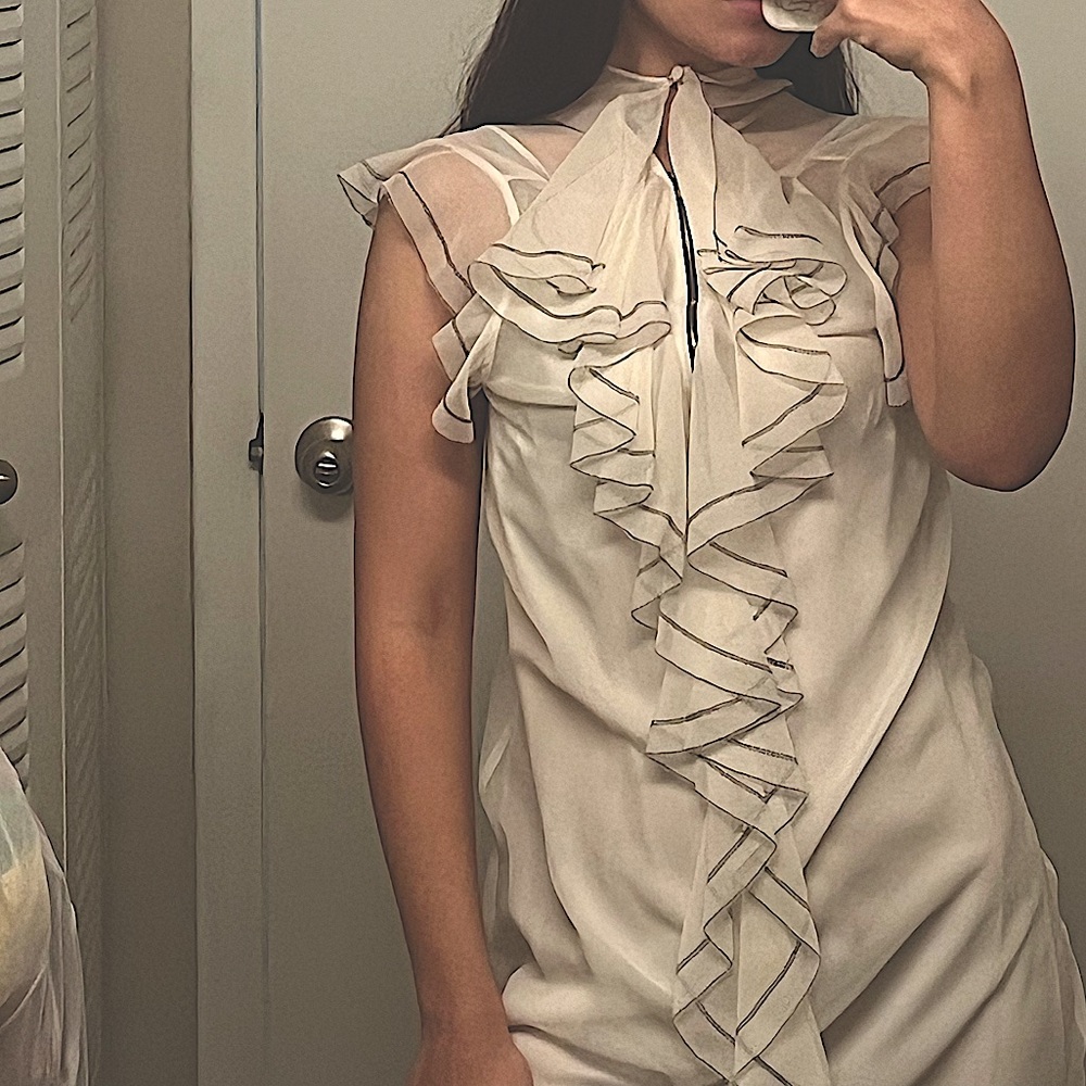 Karl Lagerfeld white silk dress